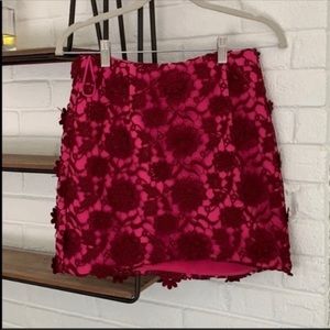 *NWOT* Cameo Pink Lace Embroidery Overlay Skirt